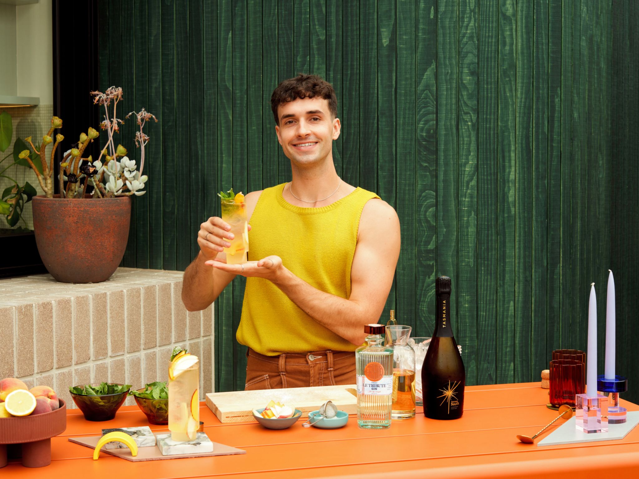 Peach Please Cocktail Recipe By Louis Hanson | Bubbly, fresh and